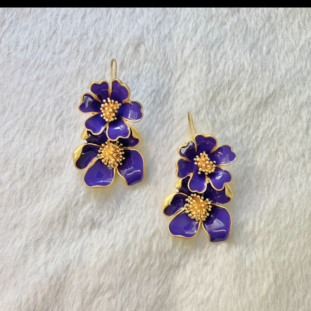 Oscar de la Renta flower earrings